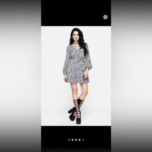 Disturbia Gray Long Sleeve Wrap Dress